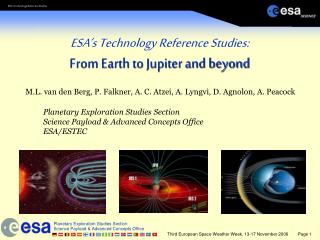 ESA’s Technology Reference Studies: From Earth to Jupiter and beyond