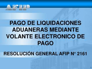 PAGO DE LIQUIDACIONES ADUANERAS MEDIANTE VOLANTE ELECTRONICO DE PAGO