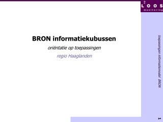 BRON informatiekubussen oriëntatie op toepassingen regio Haaglanden