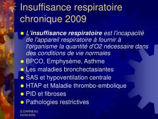 Insuffisance respiratoire chronique 2009