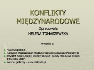 KONFLIKTY MIĘDZYNARODOWE