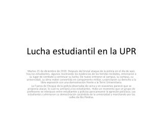 Lucha estudiantil en la UPR