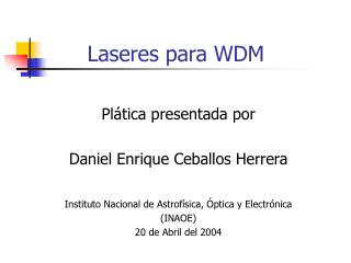 Laseres para WDM