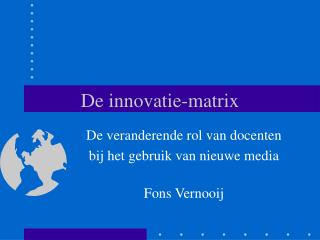 De innovatie-matrix