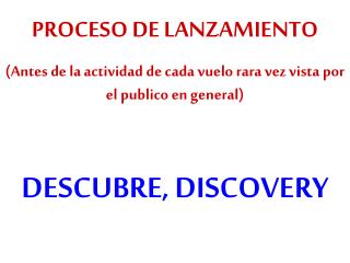 PROCESO DE LANZAMIENTO