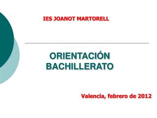 ORIENTACIÓN BACHILLERATO