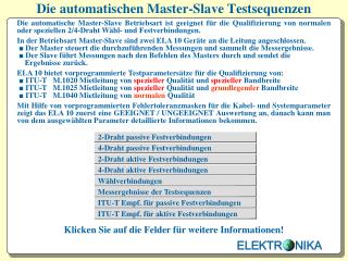 Die automatischen Master-Slave Testsequenzen