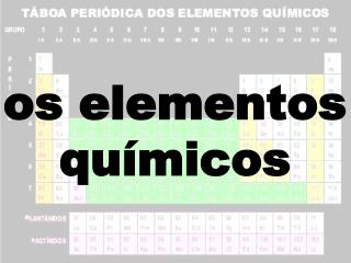 os elementos químicos