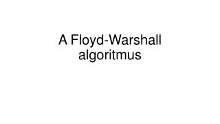 A Floyd-Warshall algoritmus