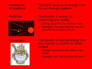Heating the Atmosphere Radiation Conduction