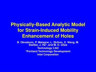 Physically-Based Analytic Model for Strain-Induced Mobility Enhancement of Holes