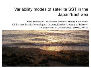 Variability modes of satellite SST in the Japan/East Sea