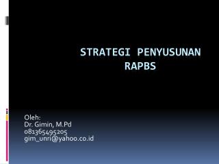 STRATEGI PENYUSUNAN RAPBS