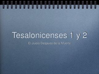 Tesalonicenses 1 y 2