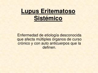 Lupus Eritematoso Sistémico