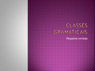 Classes gramaticais