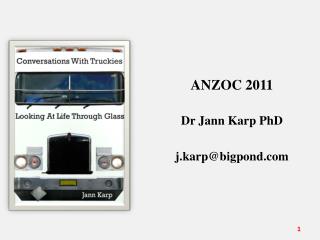 ANZOC 2011 Dr Jann Karp PhD j.karp@bigpond