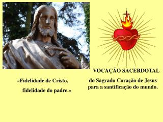 VOCAÇÃO SACERDOTAL do Sagrado Coração de Jesus para a santificação do mundo.