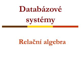 Databázové systémy