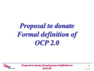 Proposal to donate Formal definition of OCP 2.0