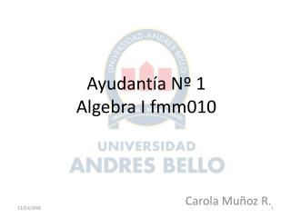 Ayudantía Nº 1 Algebra I fmm010