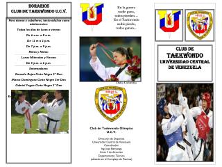 HORARIOS CLUB DE TAEKWONDO U.C.V.