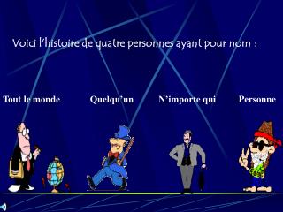 Voici l’histoire de quatre personnes ayant pour nom :