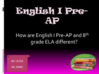 English I Pre-AP