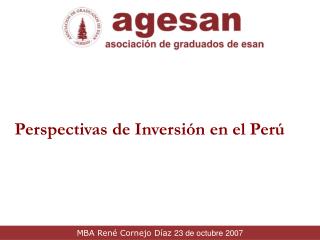 Perspectivas de Inversión en el Perú