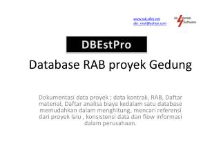 Database RAB proyek Gedung