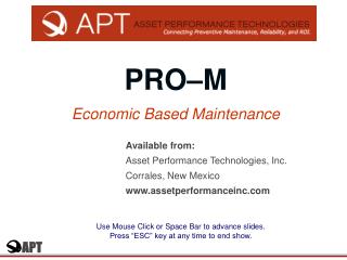 PRO–M Economic Based Maintenance