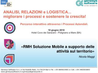 «RMH Soluzione Mobile a supporto delle attività sul territorio» Nicola Maggi