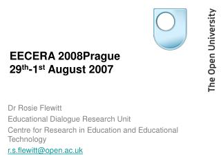 EECERA 2008Prague 29 th -1 st August 2007