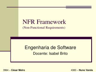 NFR Framework (Non-Functional Requirements)
