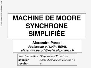 MACHINE DE MOORE SYNCHRONE SIMPLIFIÉE