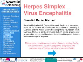 Herpes Simplex Virus Encephalitis Benedict Daniel Michael