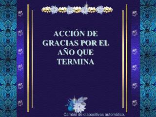 ACCIÓN DE GRACIAS POR EL AÑO QUE TERMINA