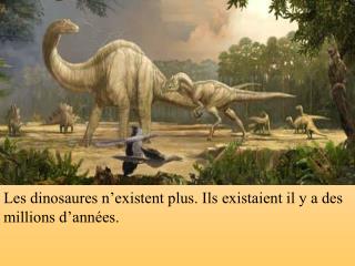 Les dinosaures n’existent plus. Ils existaient il y a des millions d’années.