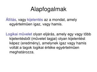 Alapfogalmak