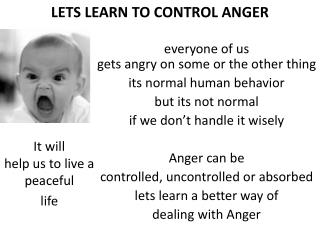 LETS LEARN TO CONTROL ANGER
