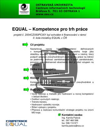 EQUAL – Kompetence pro trh práce