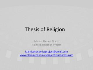 Thesis of Religion