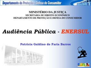 Audiência Pública - ENERSUL Patrícia Galdino de Faria Barros