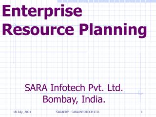 SARA Infotech Pvt. Ltd. Bombay, India.