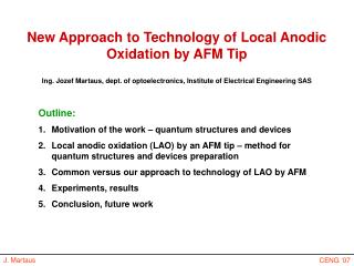 New Approach to Technology of Local Anodic Oxidation by AFM Tip