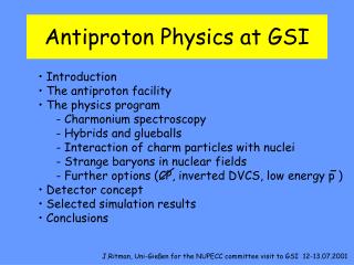 Antiproton Physics at GSI