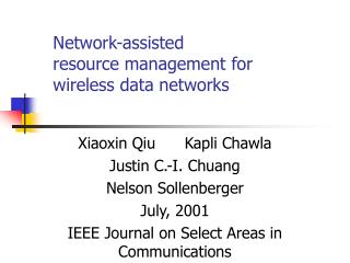 Network-assisted resource management for wireless data networks