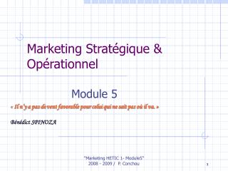 Marketing Stratégique &amp; Opérationnel