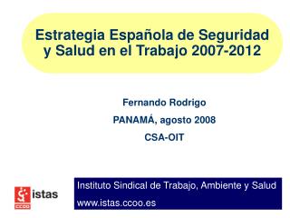 Estrategia Española de Seguridad y Salud en el Trabajo 2007-2012