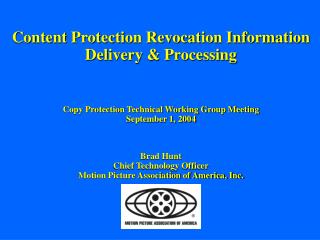 Content Protection Revocation Information Delivery &amp; Processing